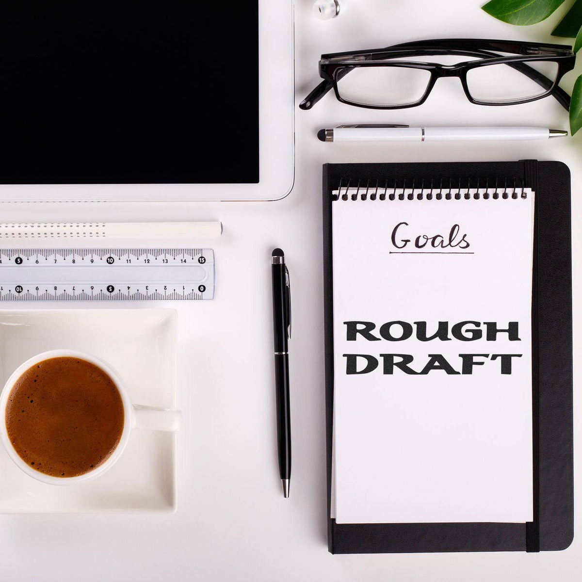 Large Pre-Inked Bold Rough Draft Stamp Lifestyle Photo