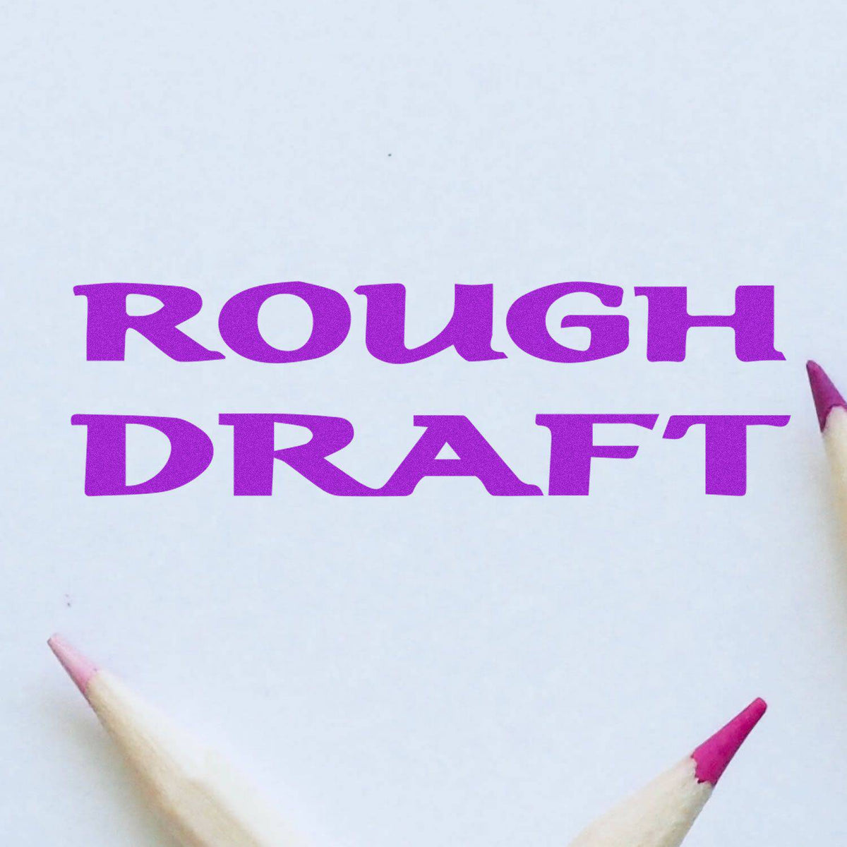 Large Self-Inking Bold Rough Draft Stamp In Use