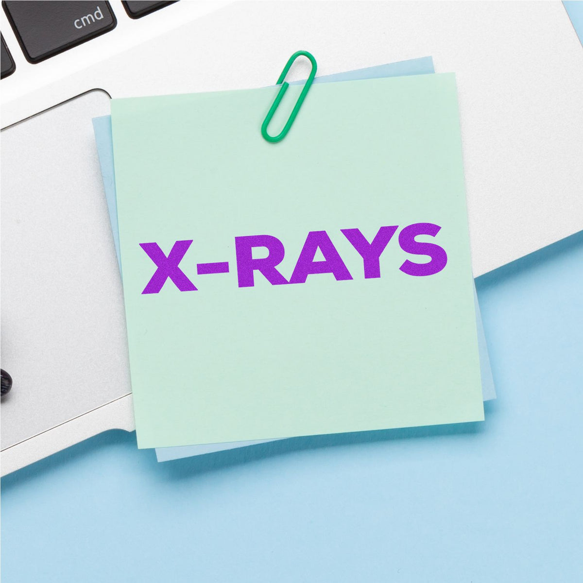 Bold X-Rays Rubber Stamp In Use