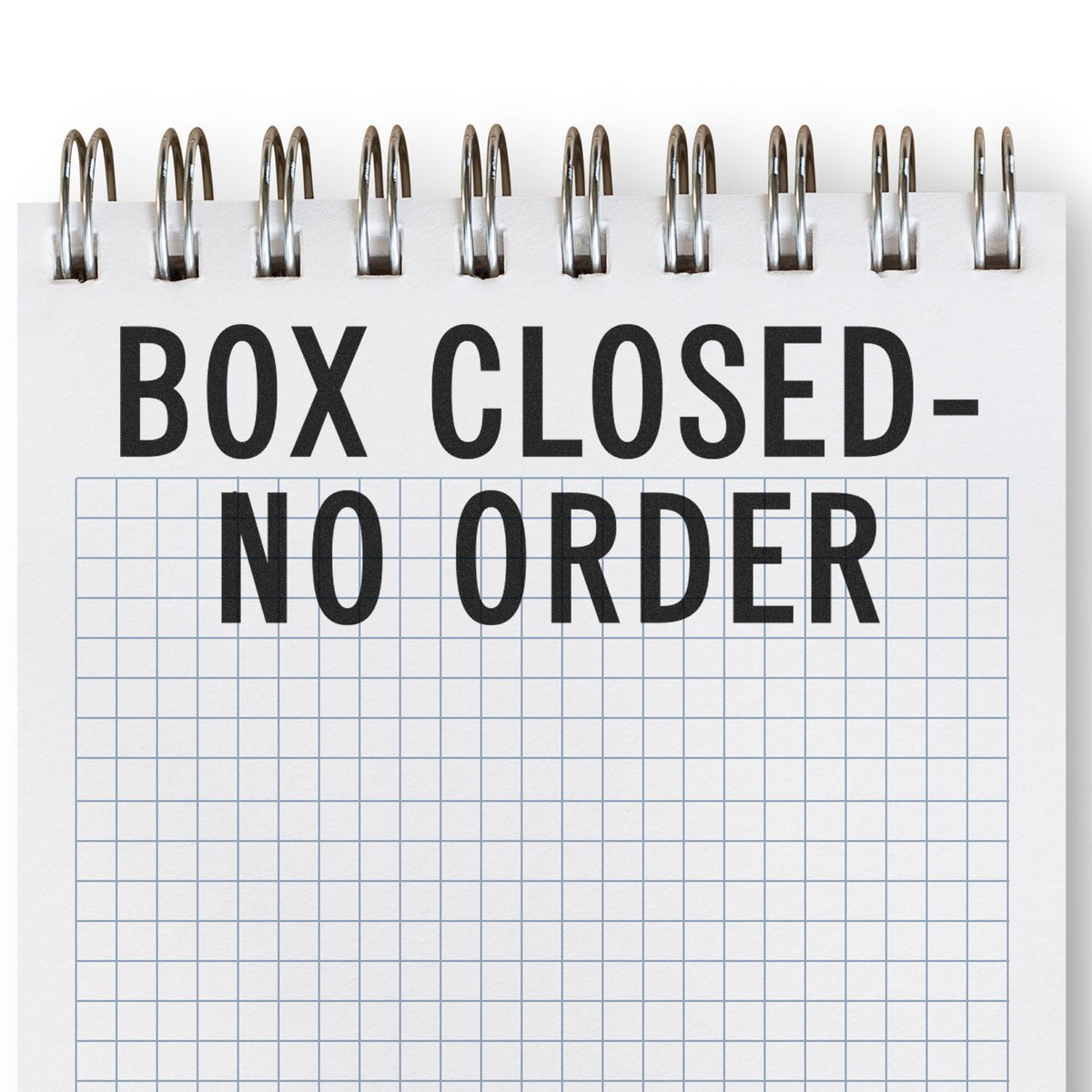 Large Self-Inking Box Closed No Order Stamp Lifestyle Photo