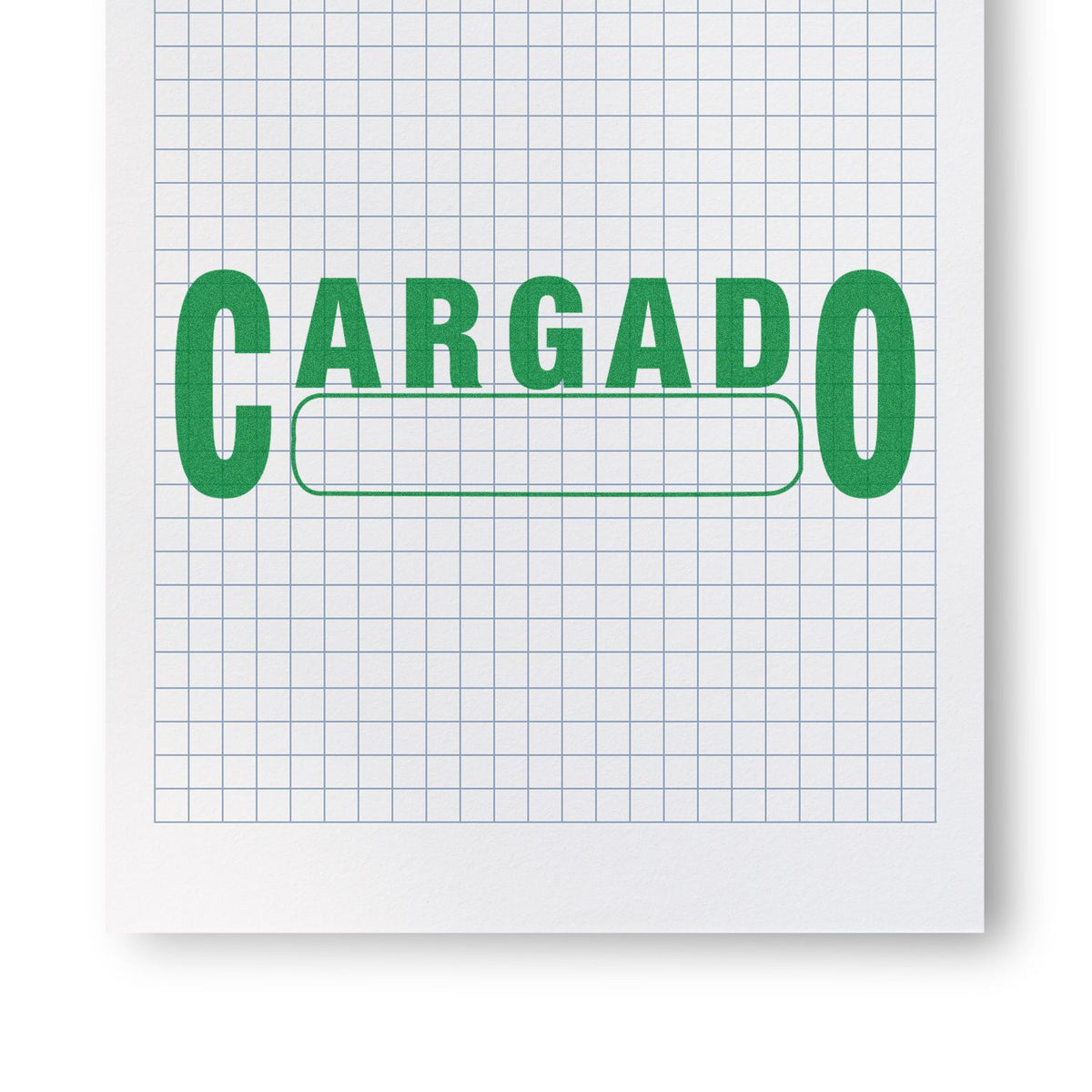 Large Cargado Rubber Stamp In Use
