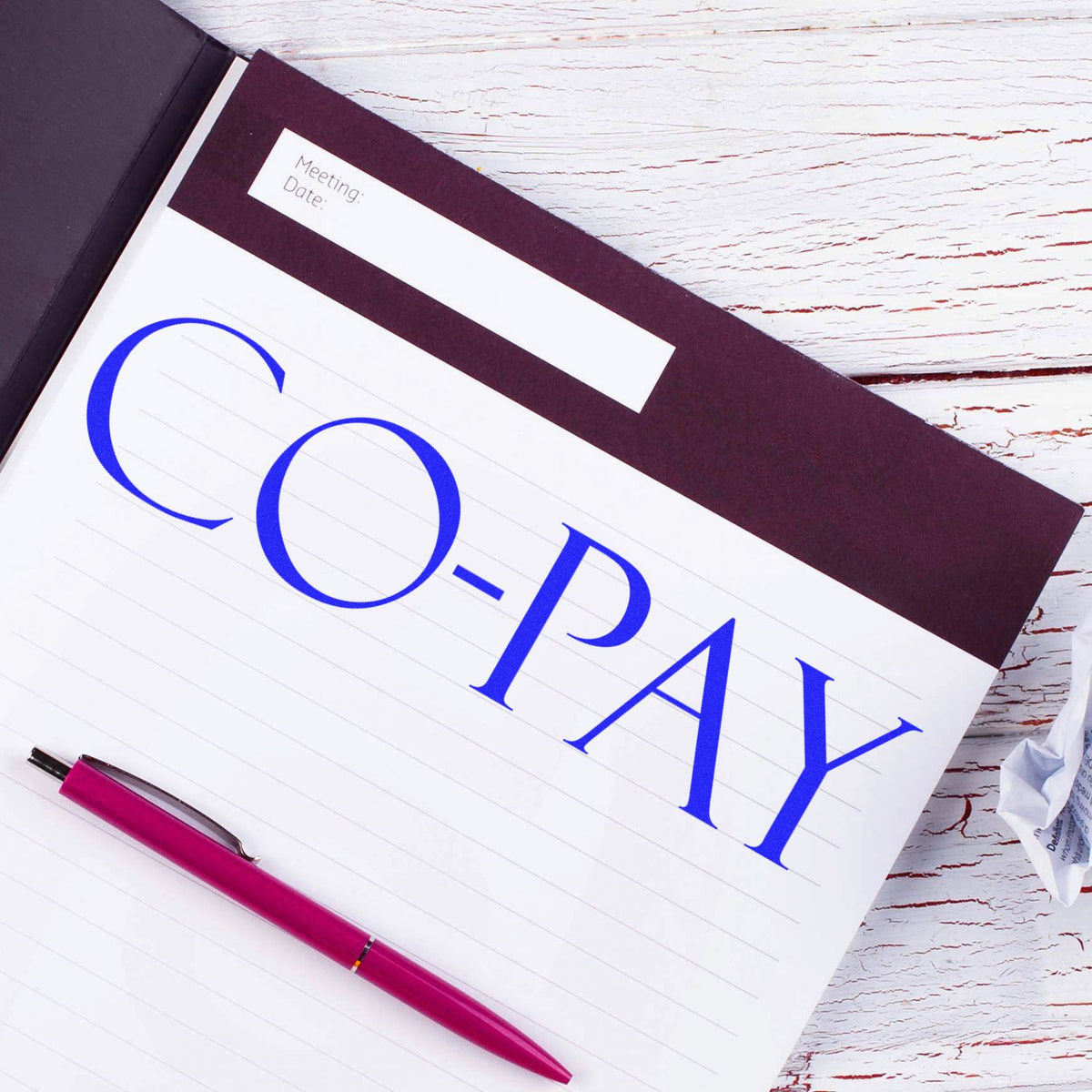 Large Co Pay Rubber Stamp In Use Photo