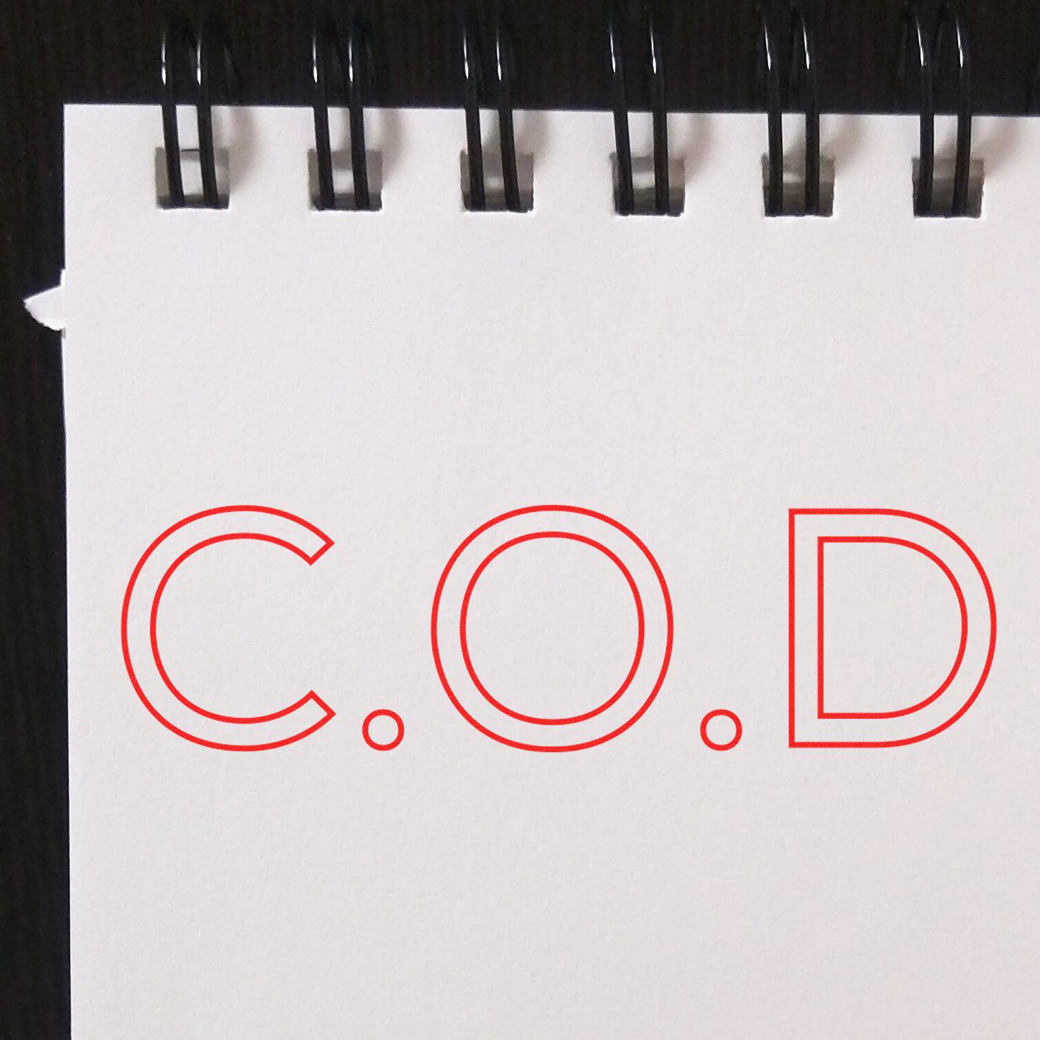 Large Pre-Inked COD Outline Stamp | Engineer Seal Stamps