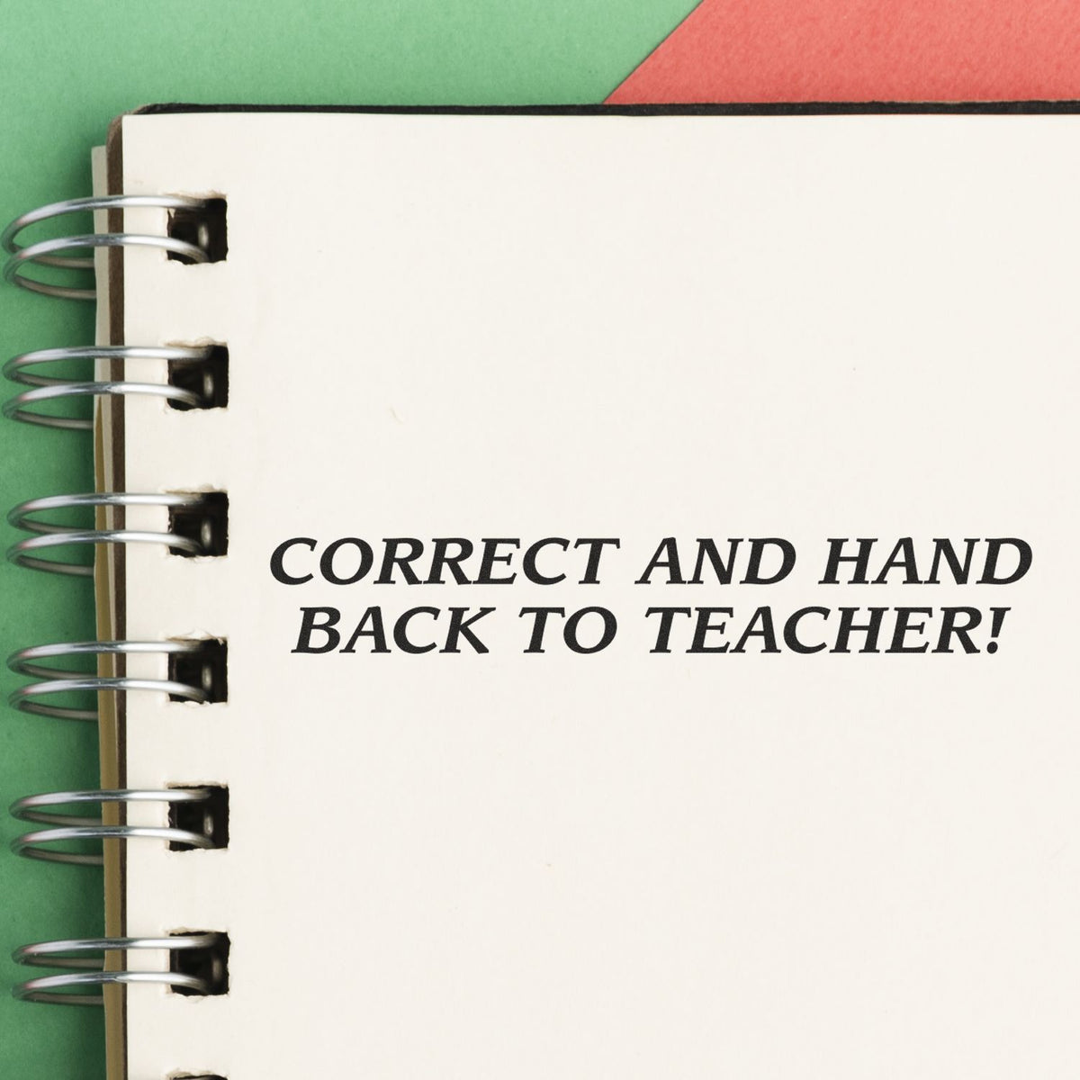 Correct And Hand Back To Teacher Rubber Stamp Lifestyle Photo