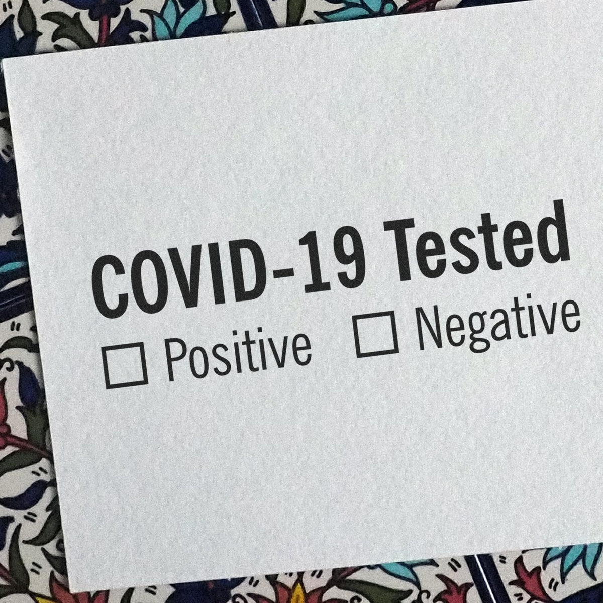Self-Inking Covid-19 Tested Stamp Lifestyle Photo