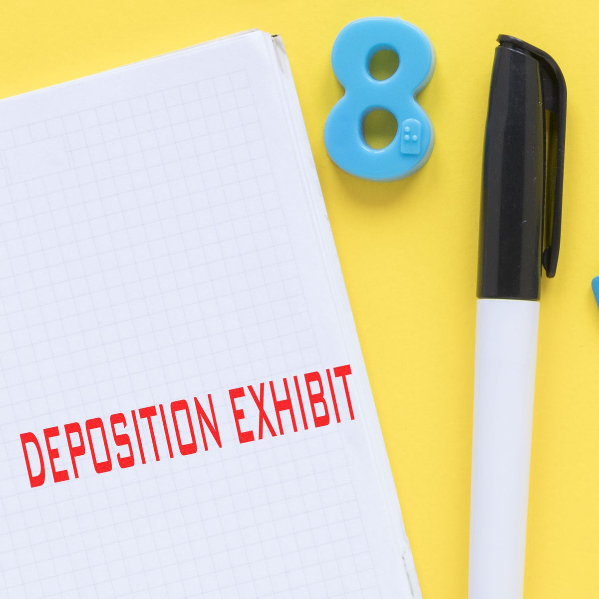 Self-Inking Deposition Exhibit Stamp In Use Photo