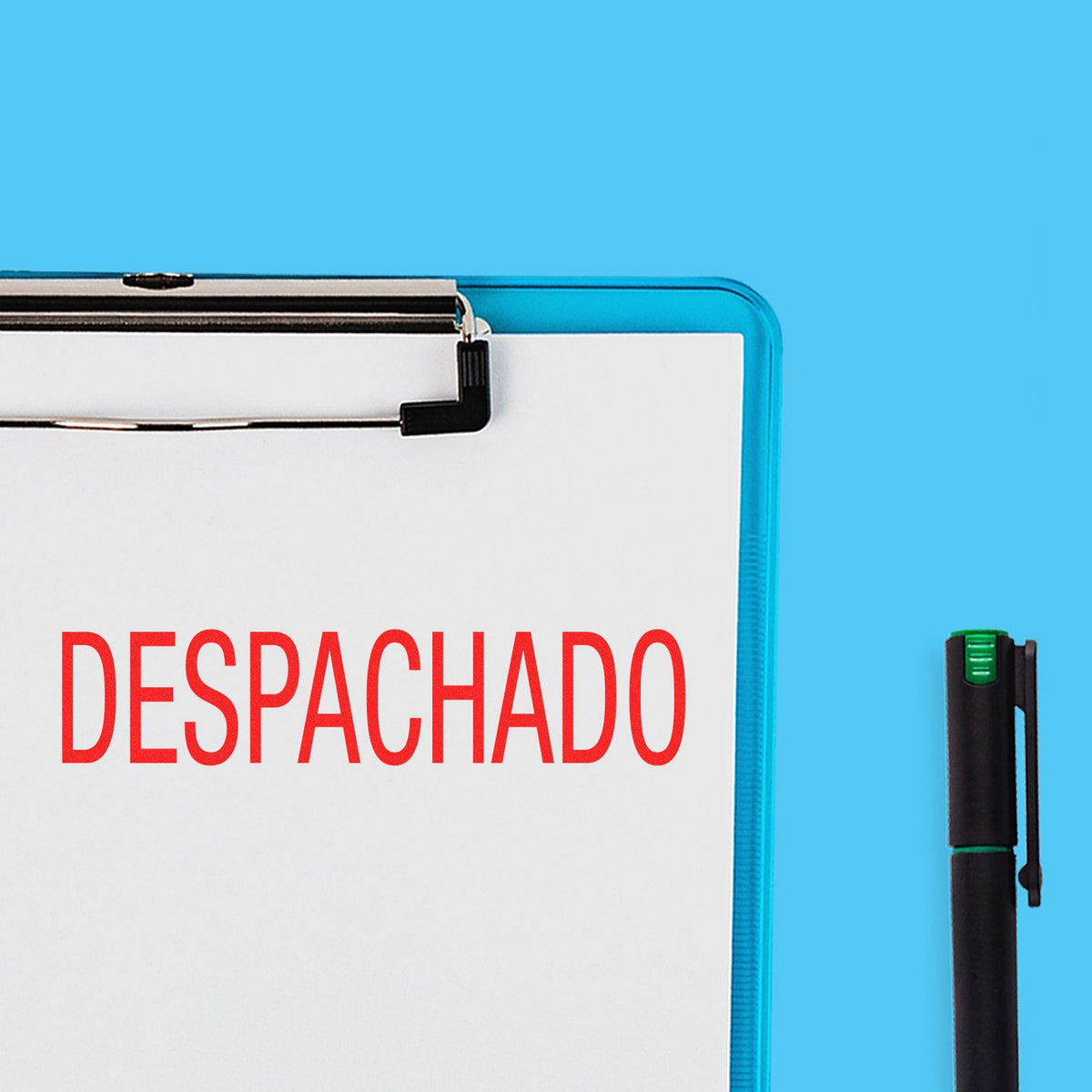 Despachado Rubber Stamp In Use Photo