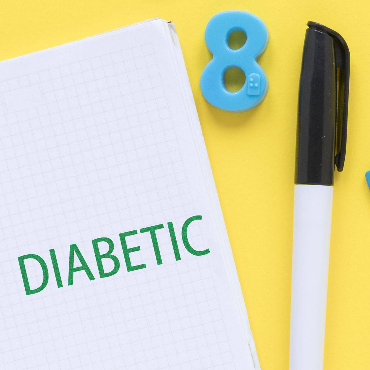 Large Pre-Inked Diabetic Stamp In Use