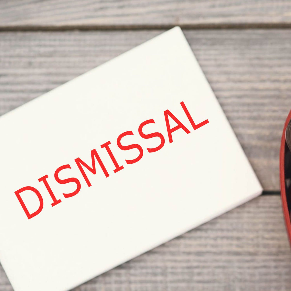 Large Dismissal Rubber Stamp In Use Photo