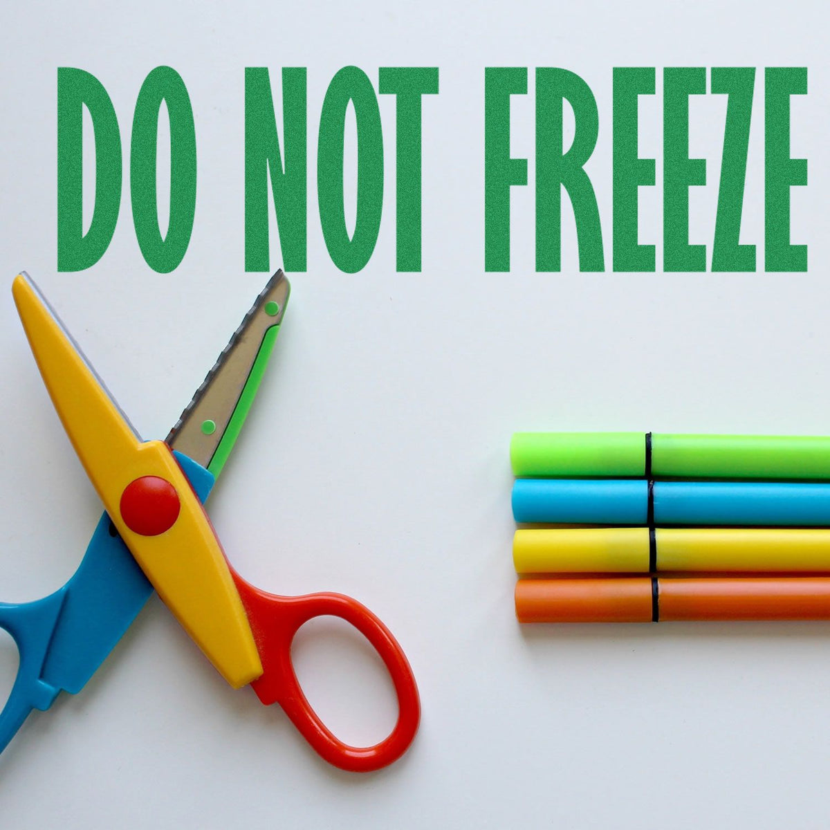 Large Do Not Freeze Rubber Stamp In Use