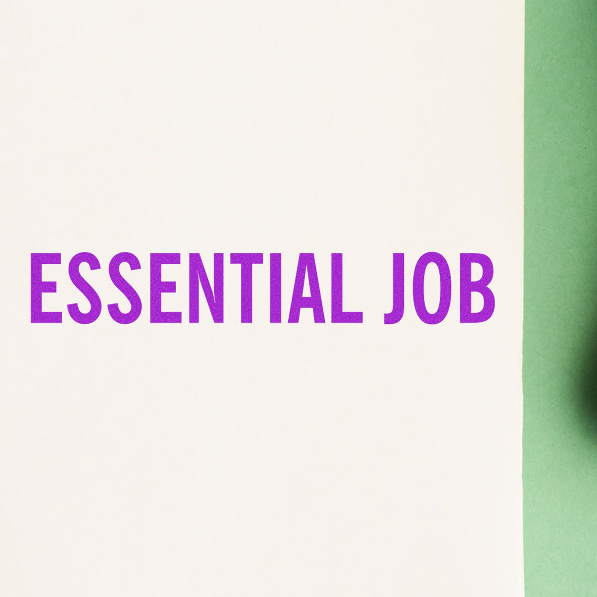 Large Essential Job Rubber Stamp In Use