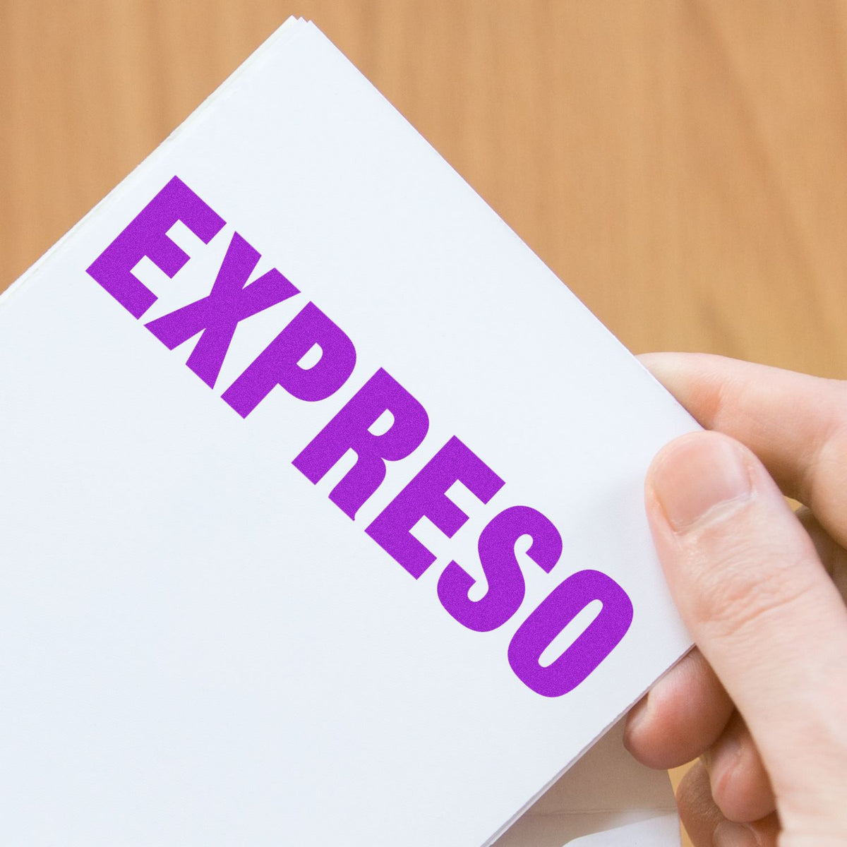 Expreso Rubber Stamp In Use