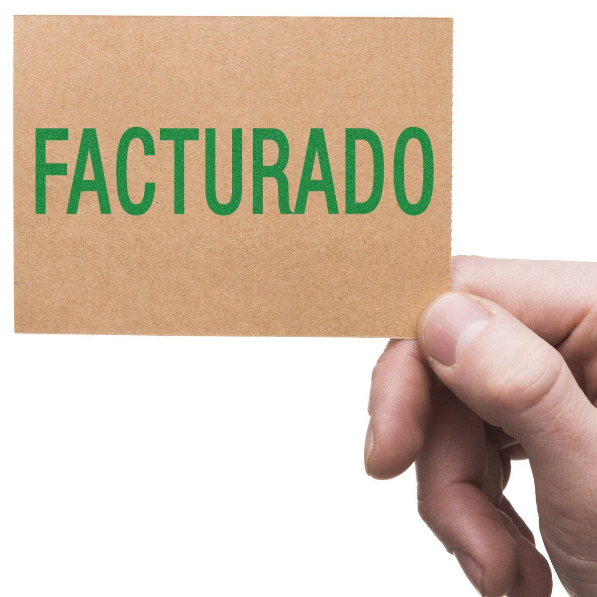 Large Pre-Inked Facturado Stamp In Use