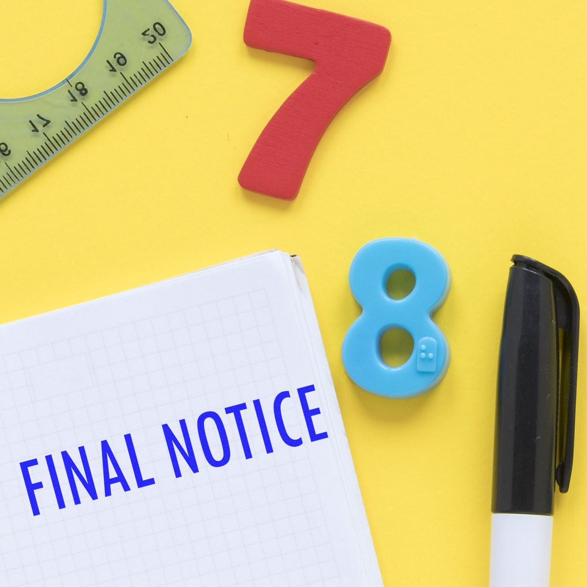 Large Self-Inking Final Notice Stamp In Use Photo