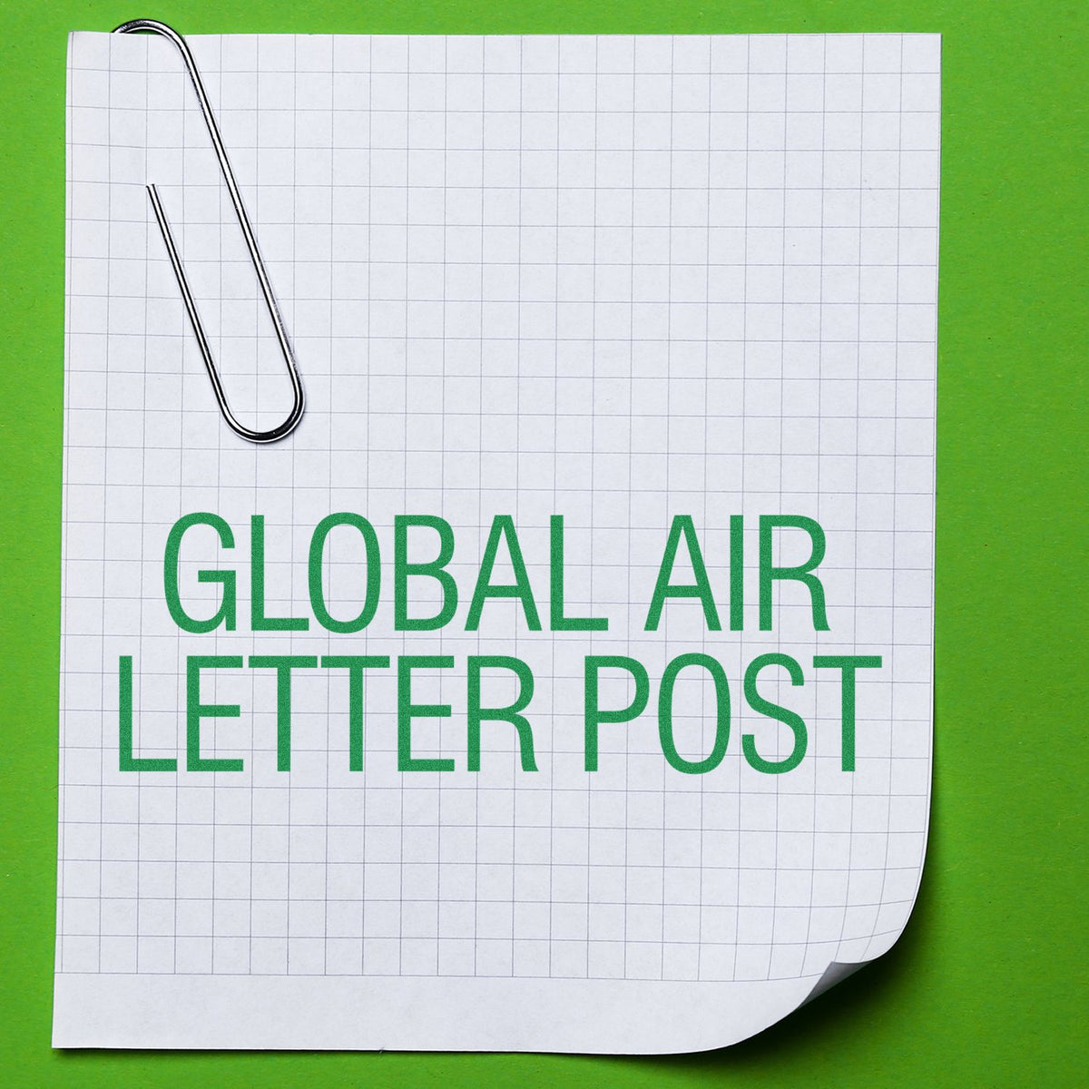 Large Global Air Letter Post Rubber Stamp In Use
