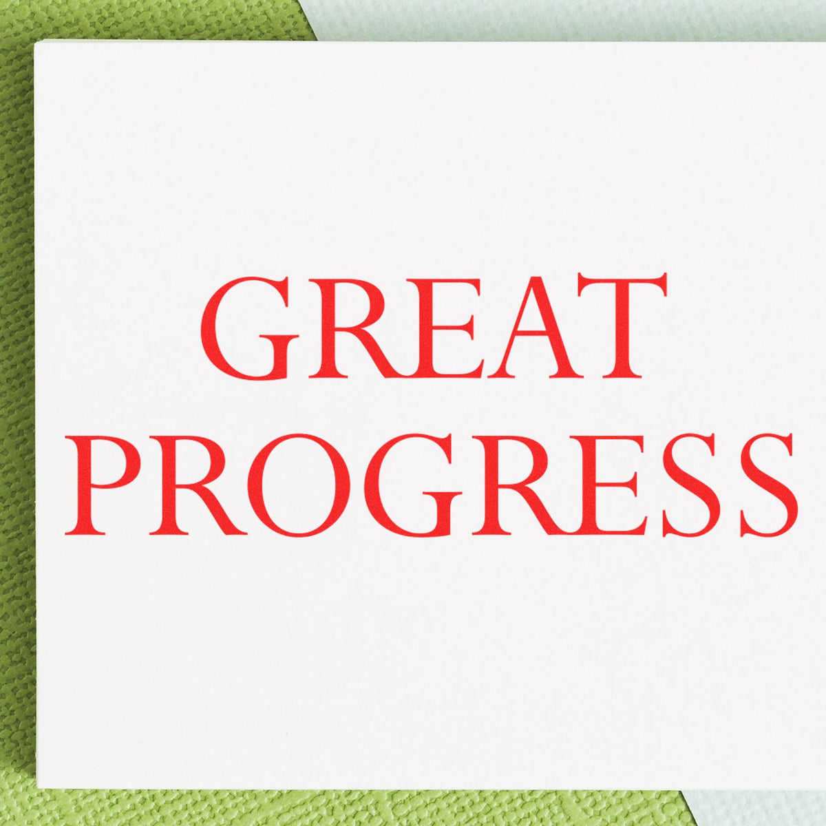 Great Progress Rubber Stamp In Use Photo