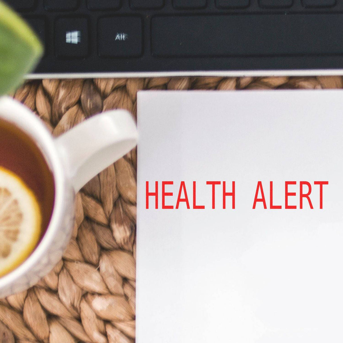 Large Pre Inked Health Alert Stamp In Use Photo