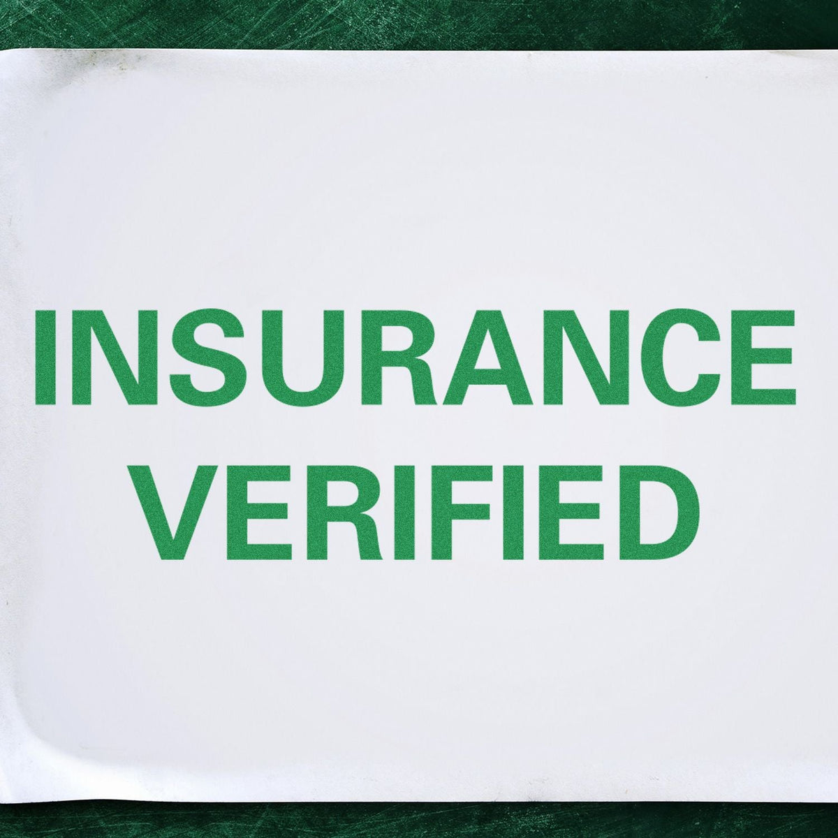 Self-Inking Insurance Verified Stamp In Use