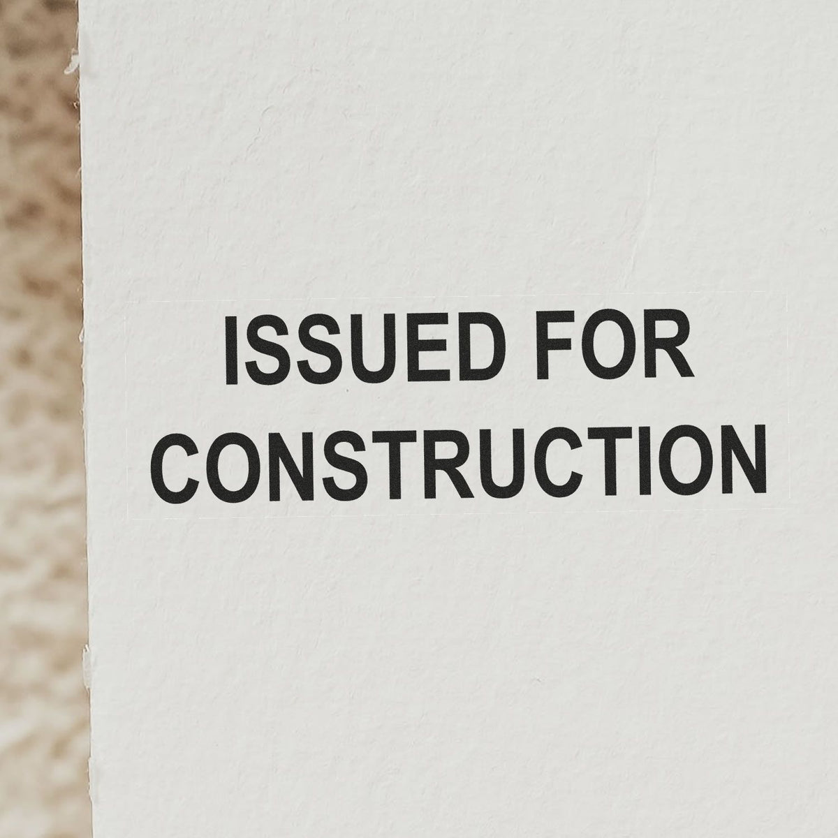 Slim Pre-Inked Issued for Construction Stamp Lifestyle Photo