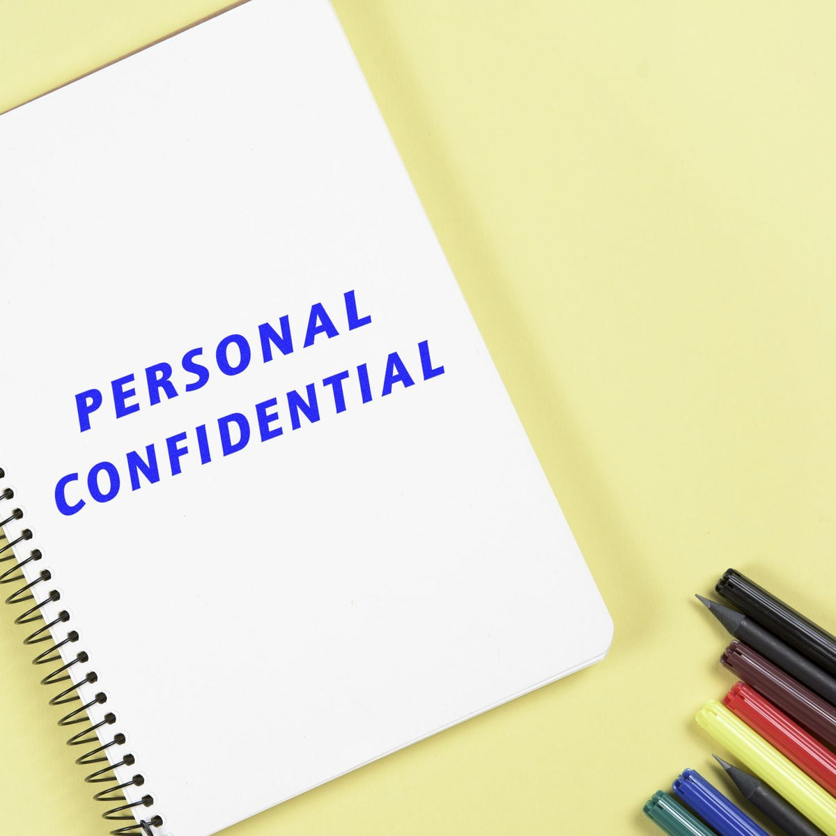 Self-Inking Italic Personal Confidential Stamp In Use Photo