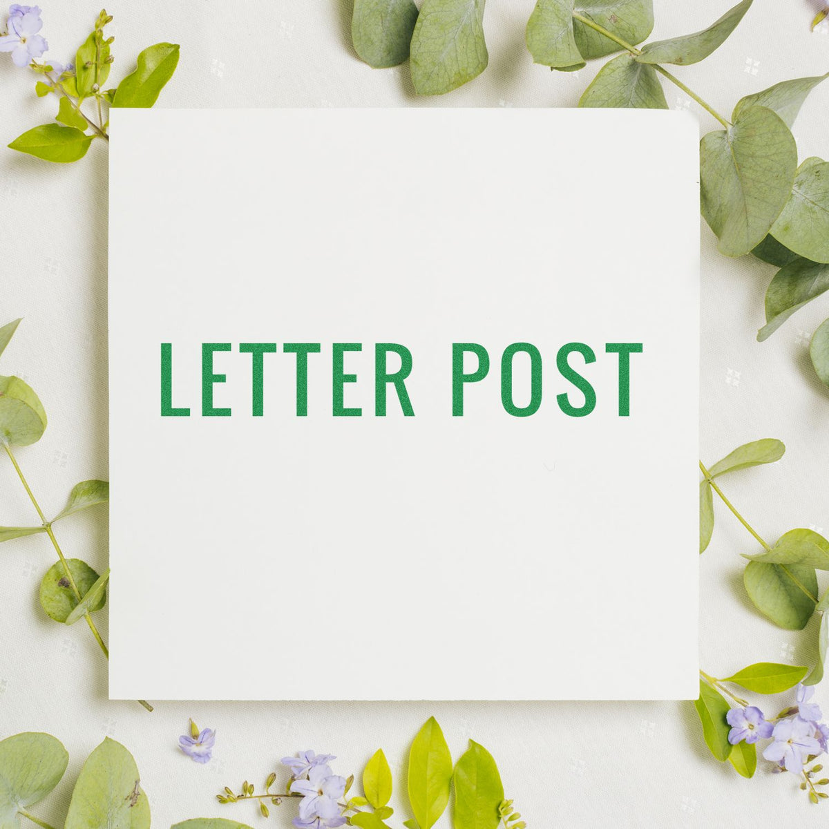Large Letter Post Rubber Stamp In Use