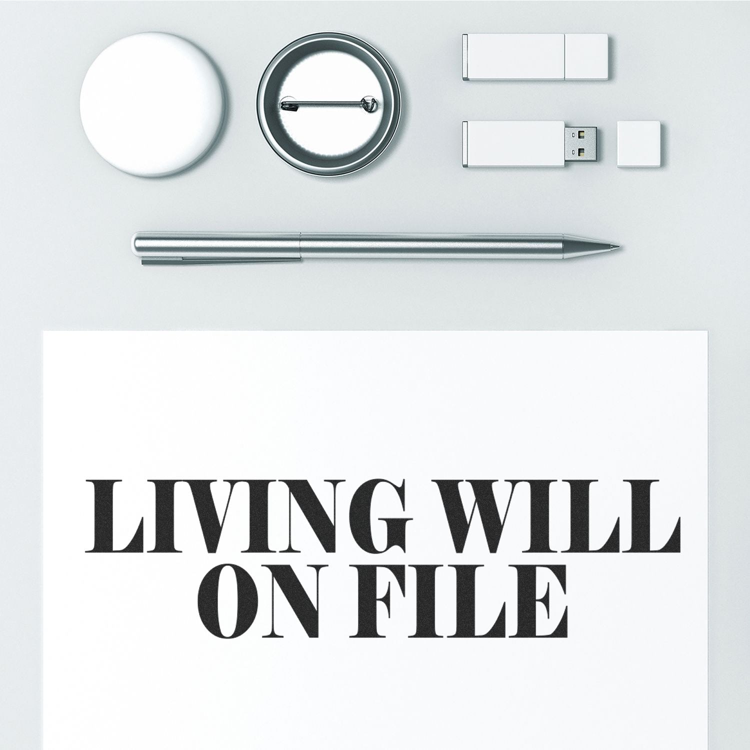 Large Pre-Inked Living Will On File Stamp Lifestyle Photo