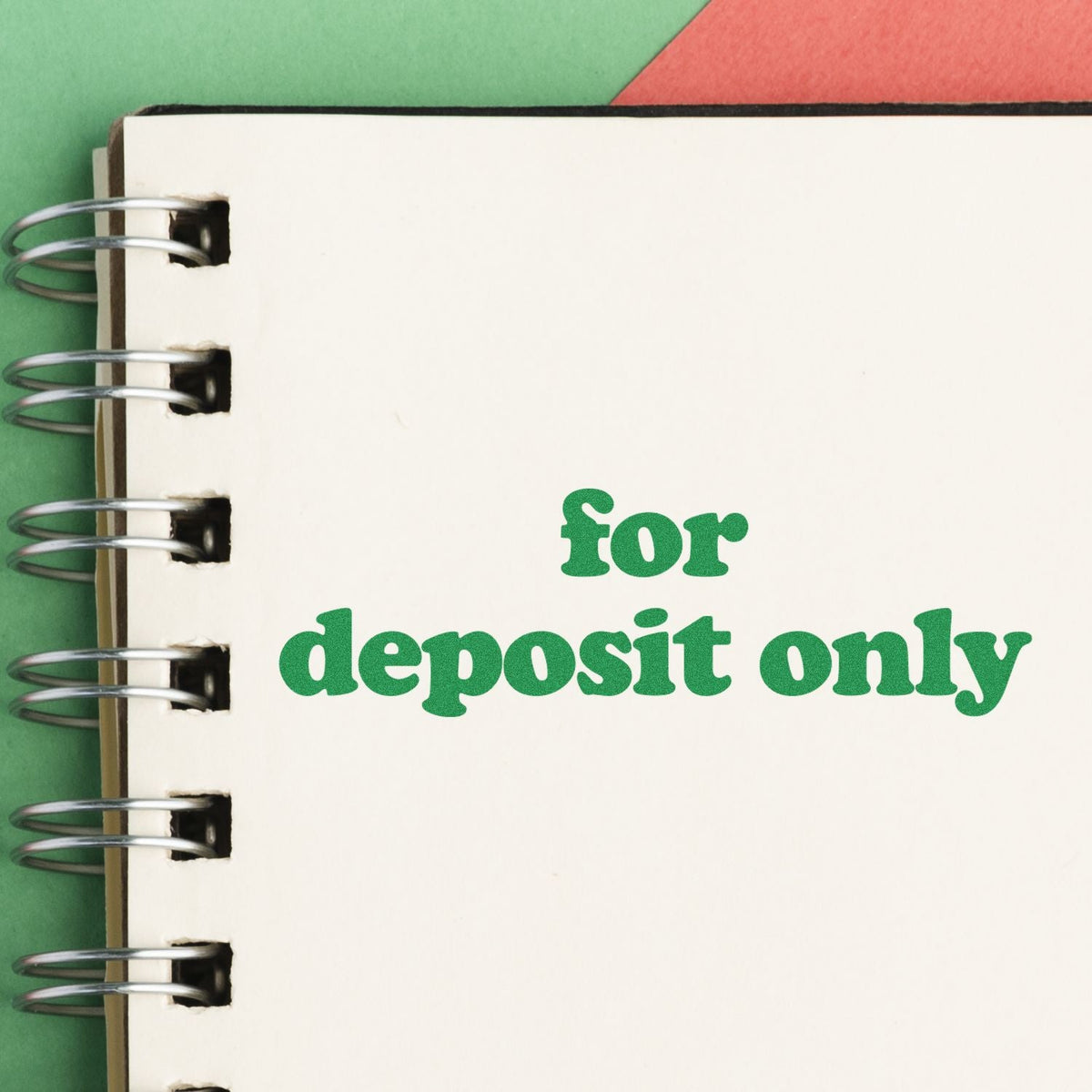 Self-Inking Lowercase For Deposit Only Stamp In Use