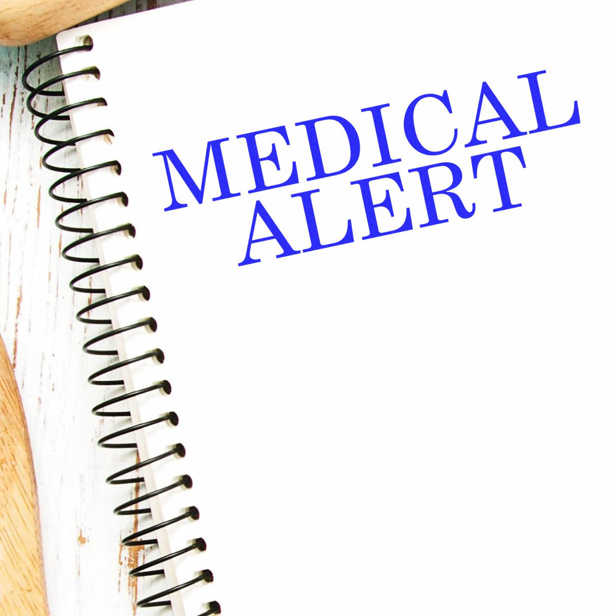 Large Pre-Inked Medical Alert Stamp In Use Photo