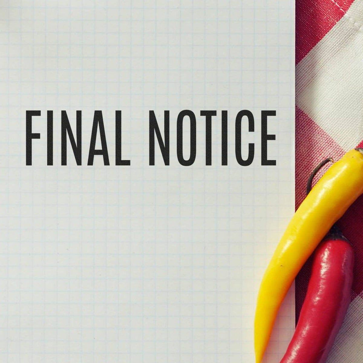 Large Pre-Inked Narrow Font Final Notice Stamp Lifestyle Photo
