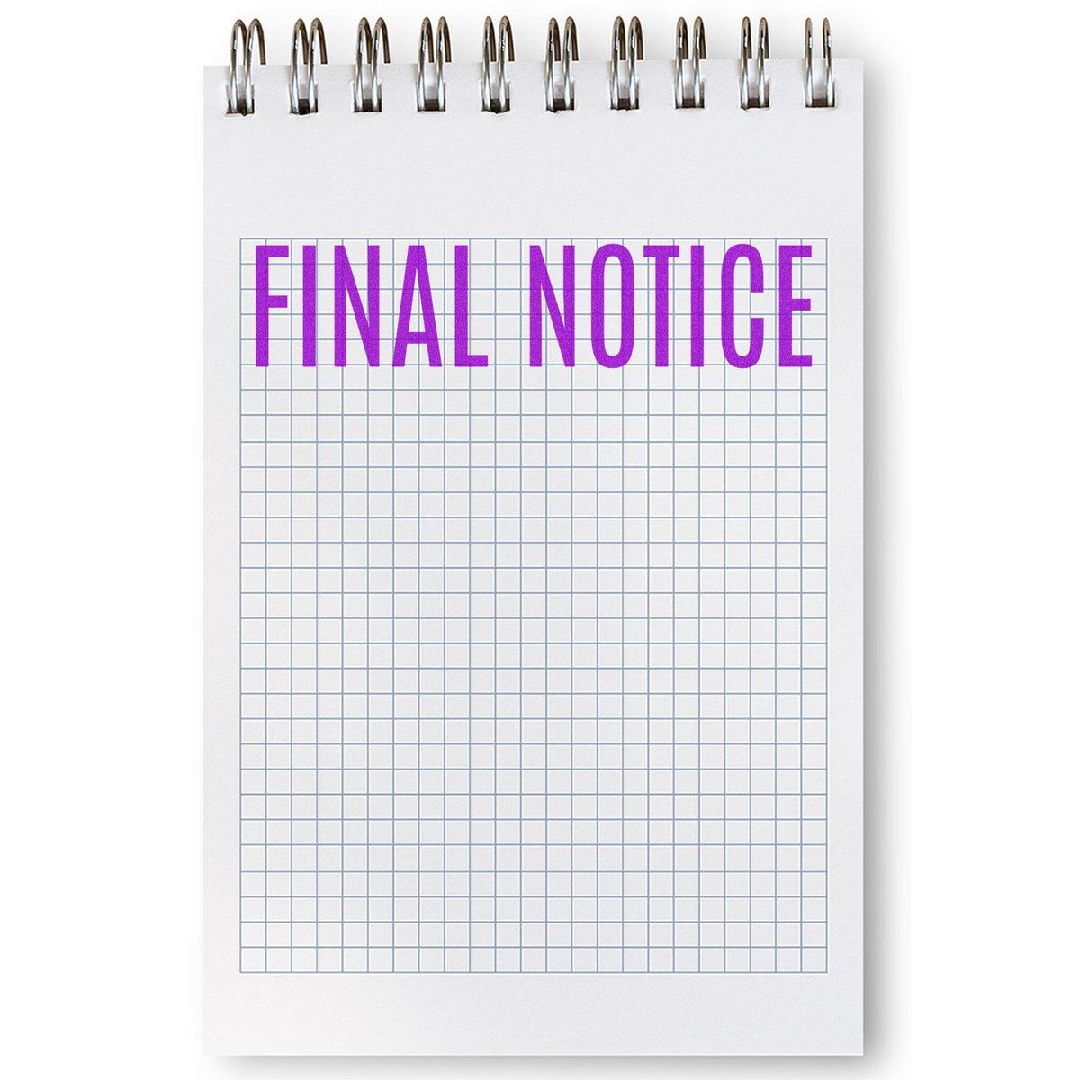 Large Narrow Font Final Notice Rubber Stamp In Use