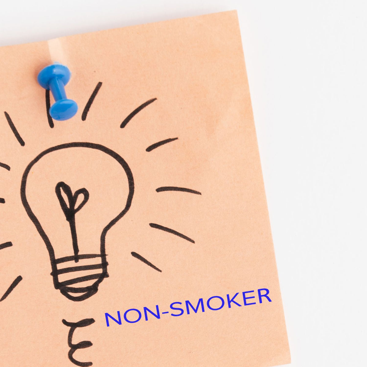 Large Self-Inking Narrow Font Non-Smoker Stamp In Use Photo