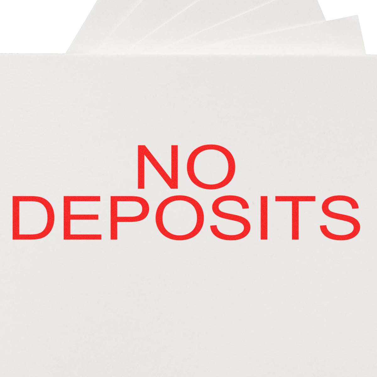No Deposits Rubber Stamp In Use Photo