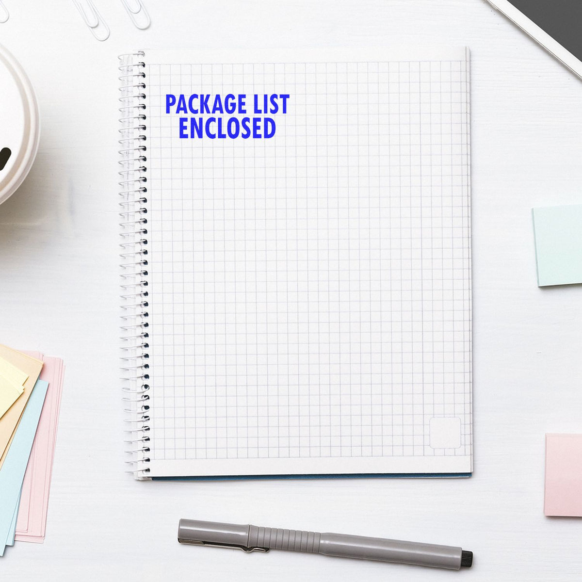 Package List Enclosed Rubber Stamp In Use Photo