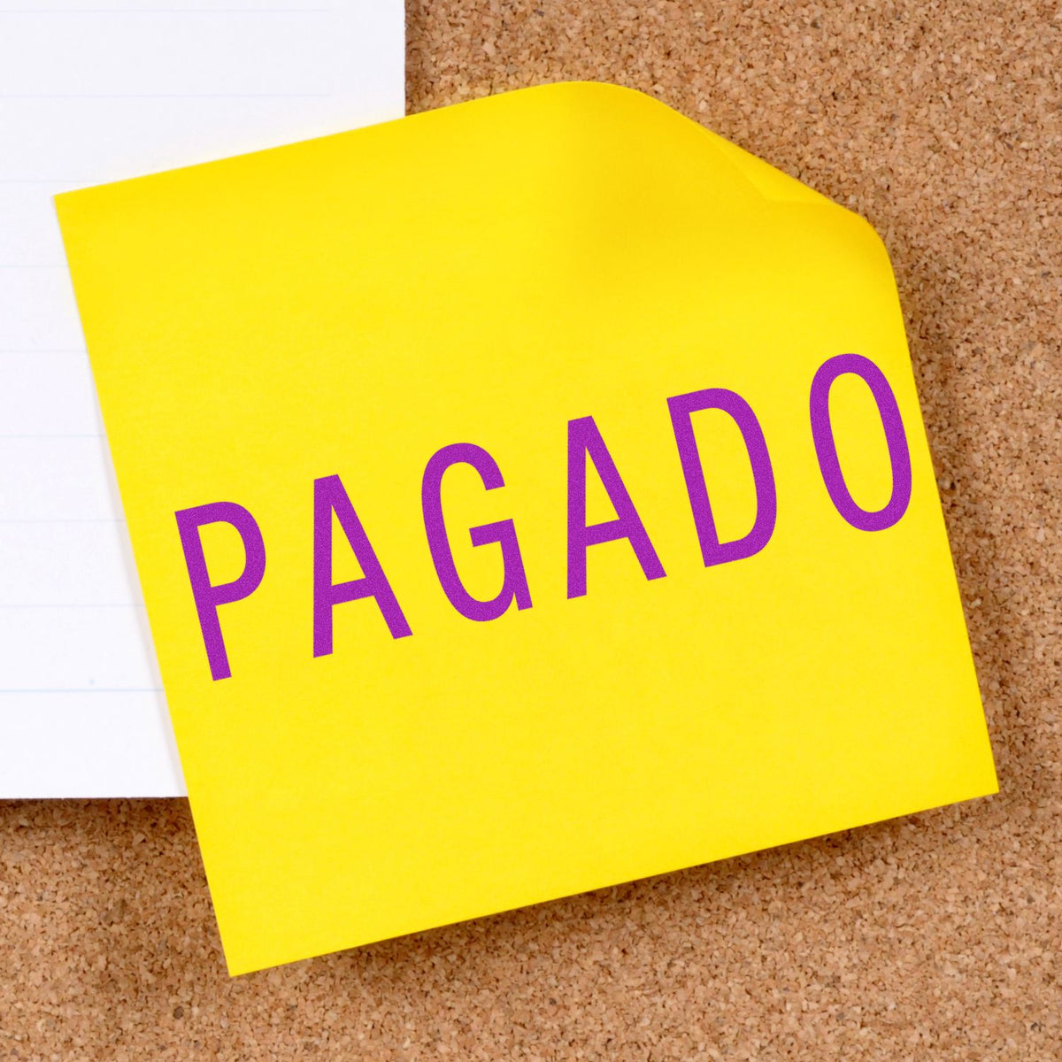 Large Pre-Inked Pagado Stamp In Use