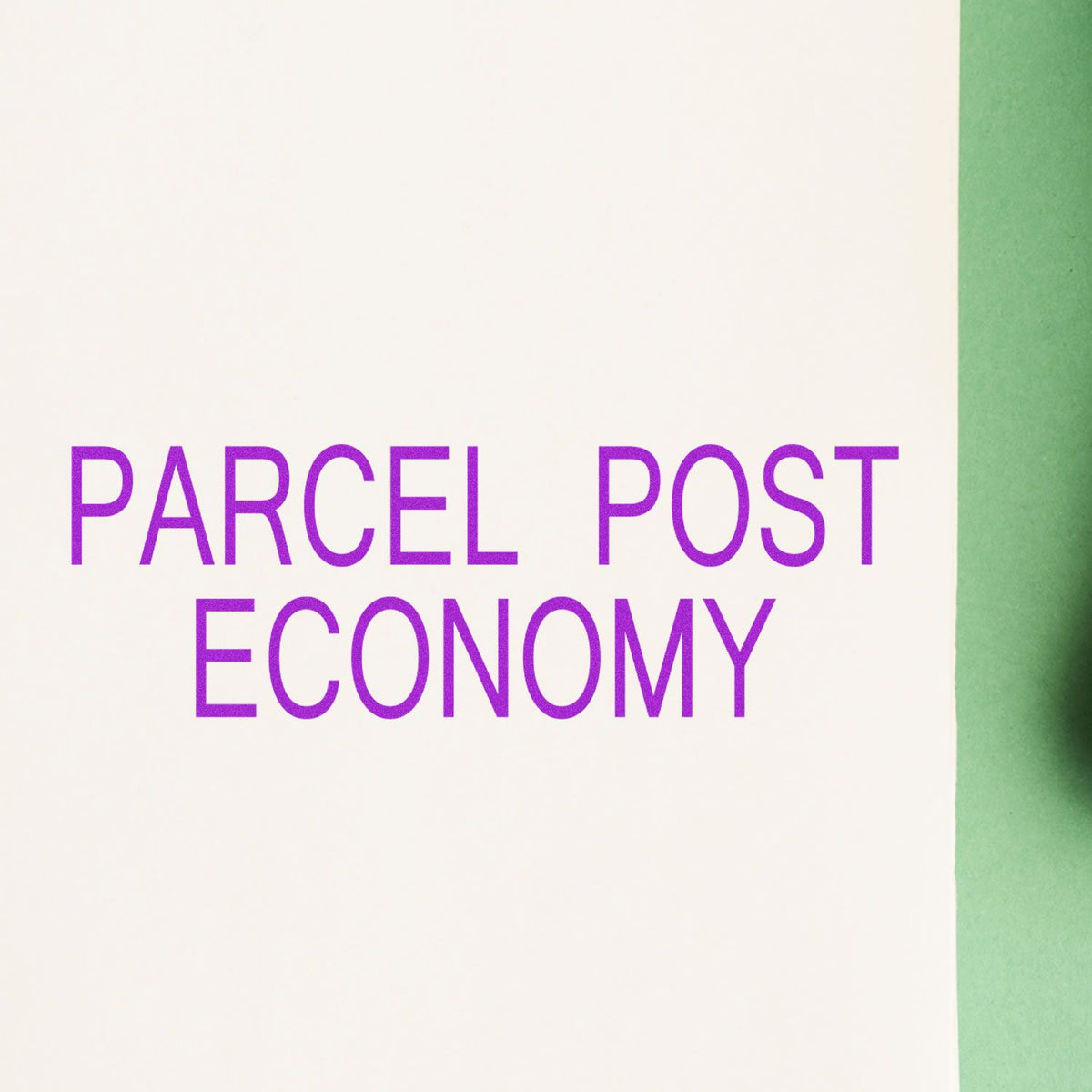 Large Parcel Post Economy Rubber Stamp In Use