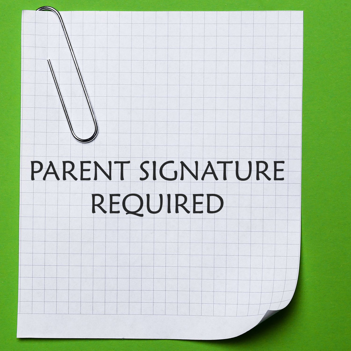 Large Pre-Inked Parent Signature Required Stamp Lifestyle Photo