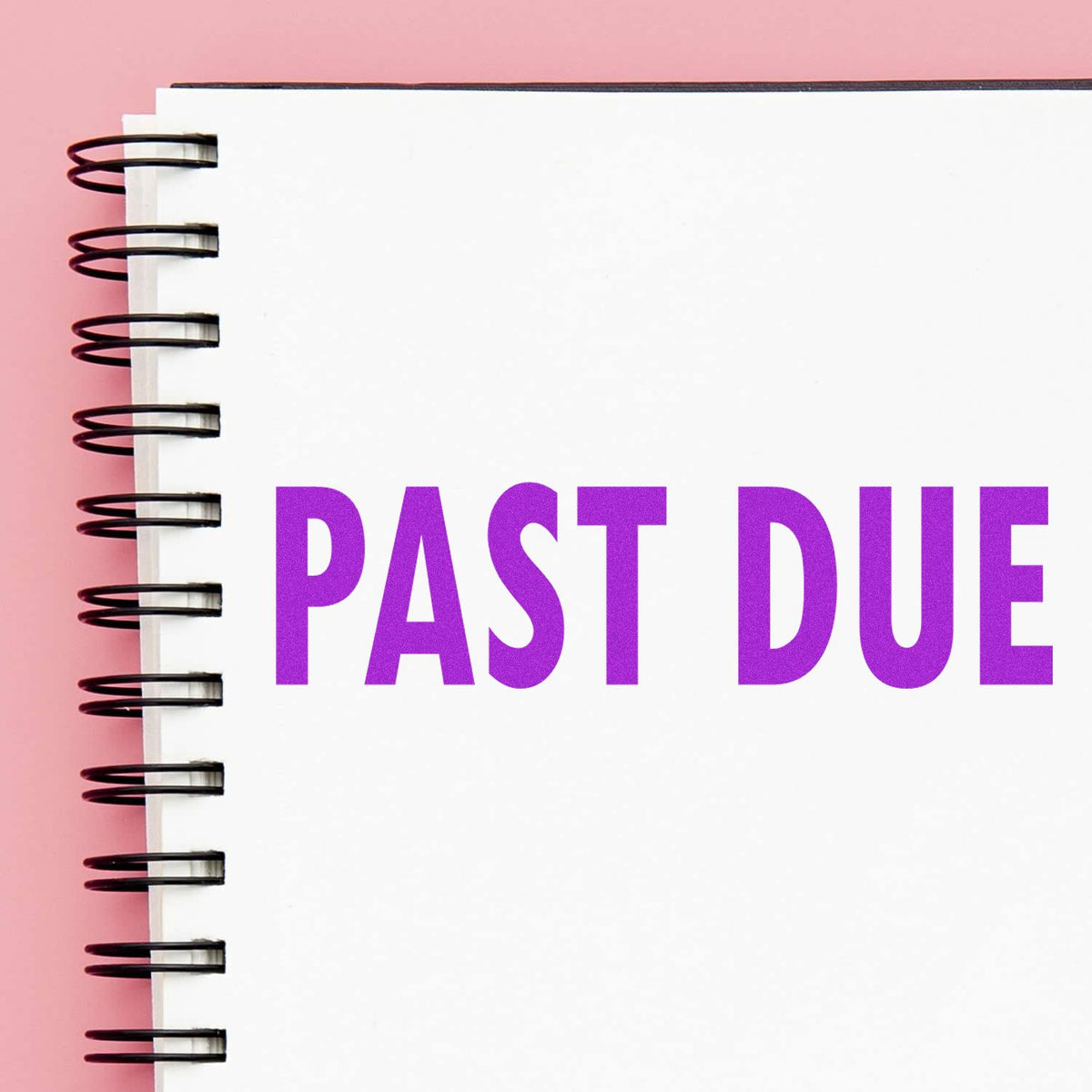 Large Self-Inking Past Due Stamp In Use