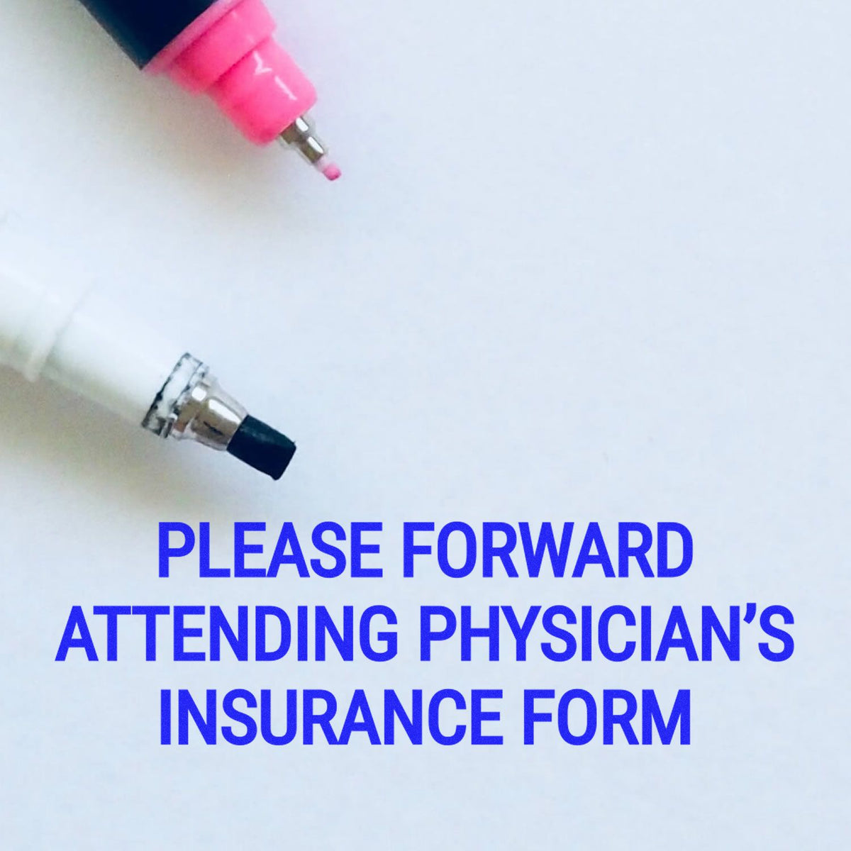 Large Please Forward Attending Physicians Insurance Form Rubber Stamp In Use Photo