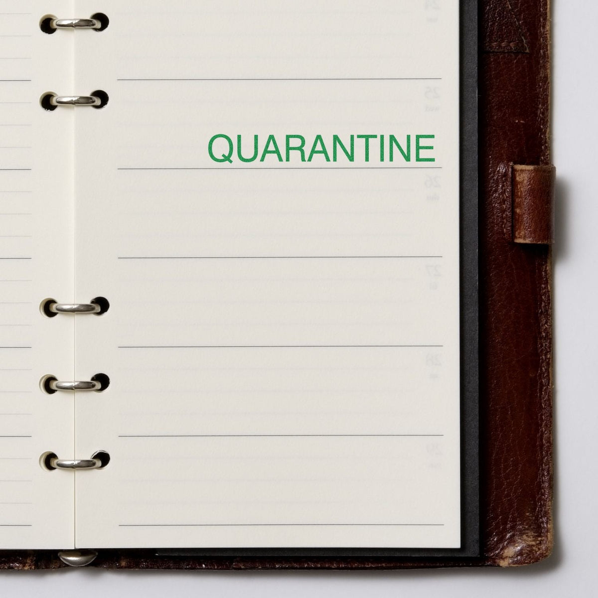 Self-Inking Quarantine Stamp In Use