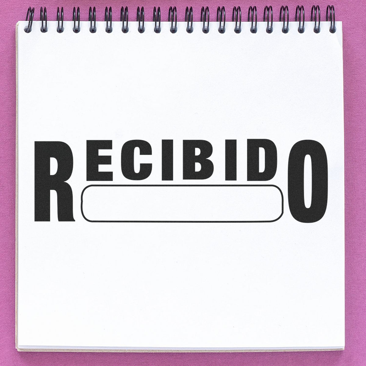 Large Recibido Rubber Stamp Lifestyle Photo