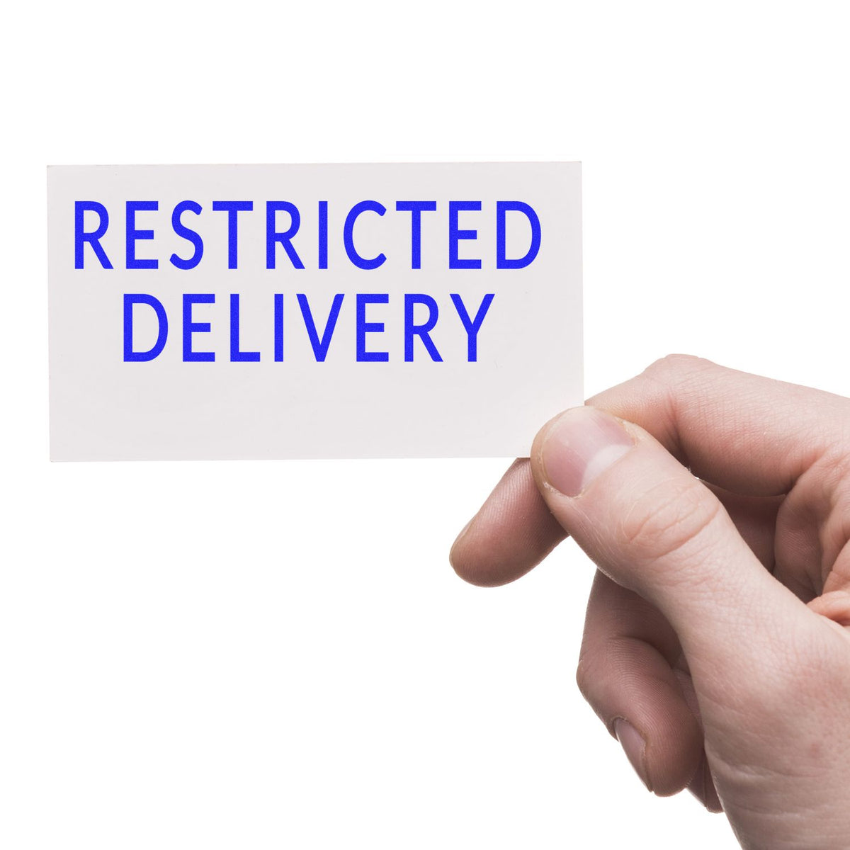 Large Self-Inking Restricted Delivery Stamp In Use Photo