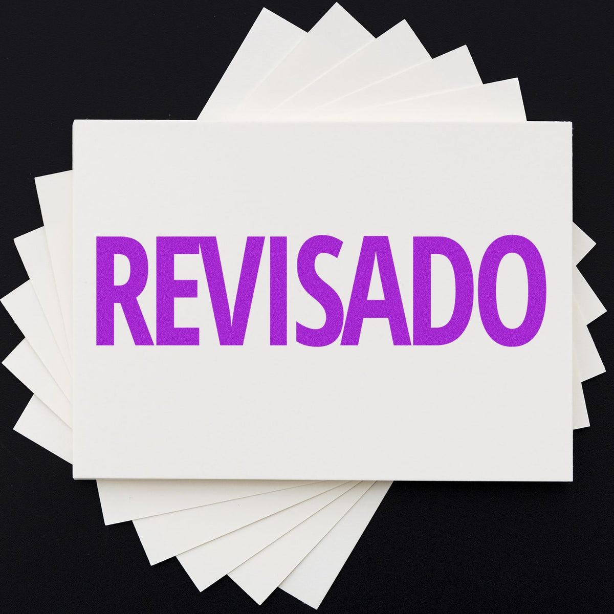 Large Revisado Rubber Stamp In Use