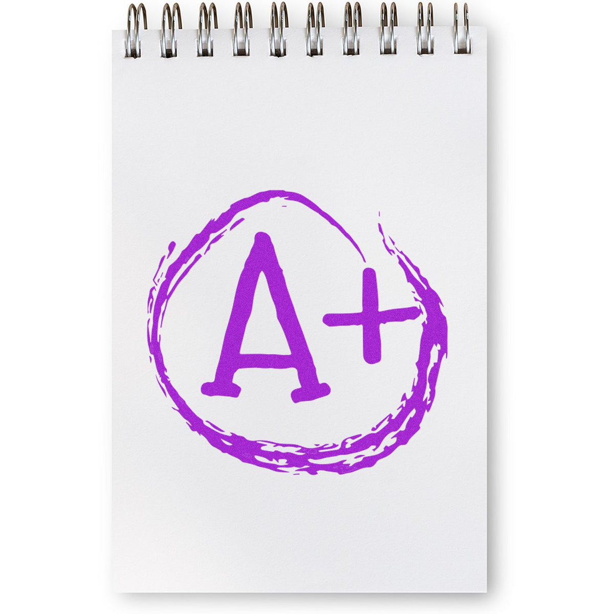 Round A+ Rubber Stamp In Use
