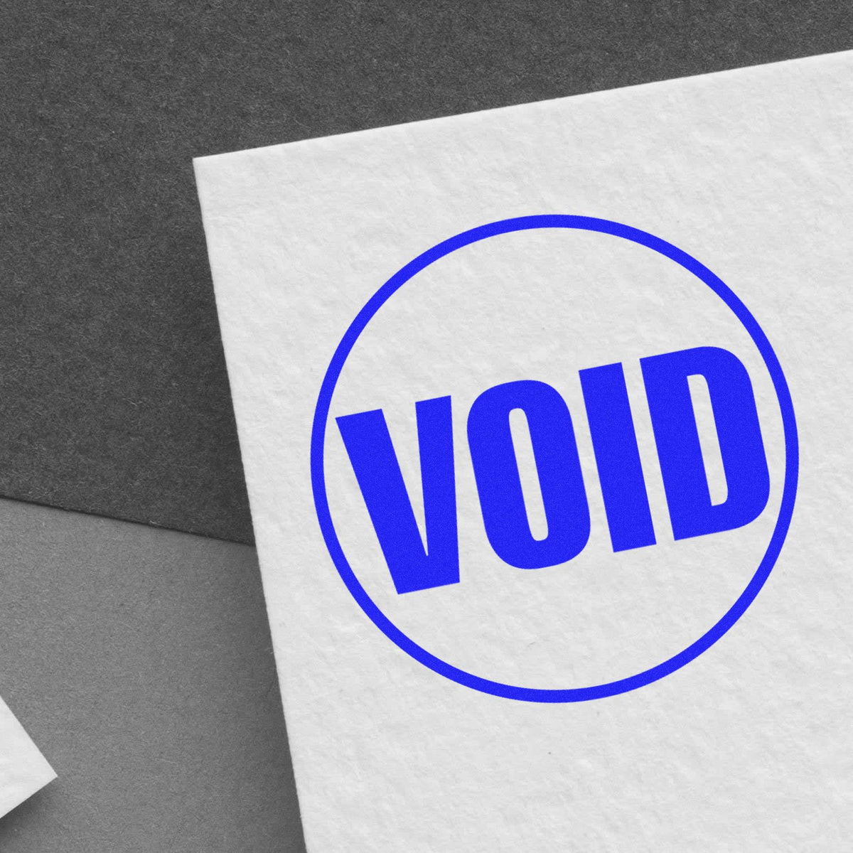 Round Void Rubber Stamp In Use Photo