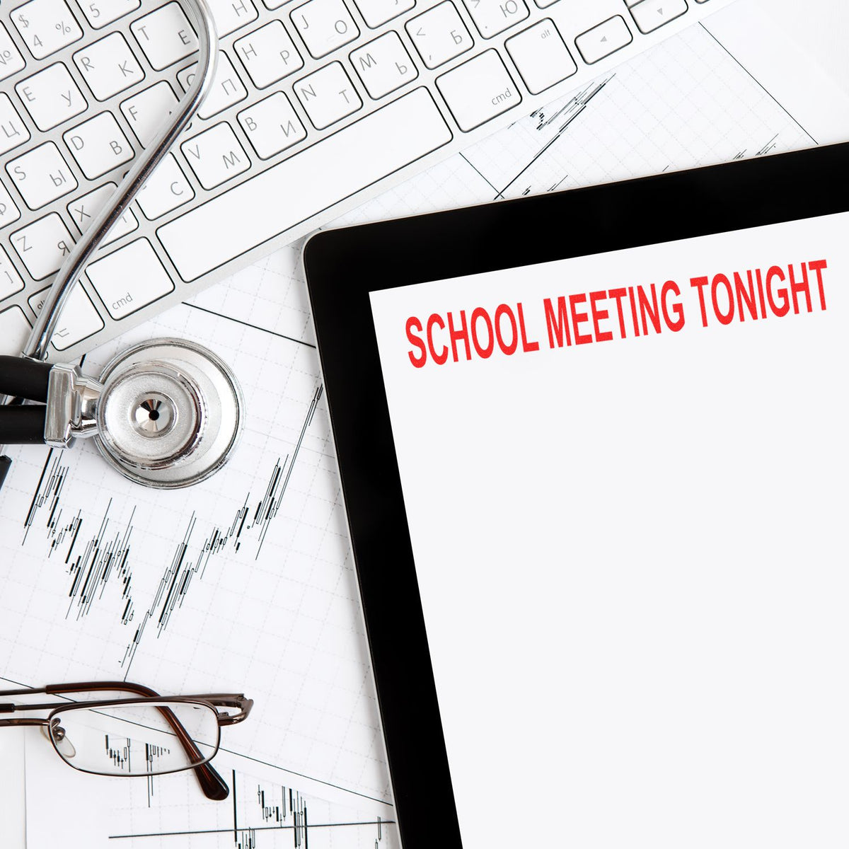 Large School Meeting Tonight Rubber Stamp In Use Photo