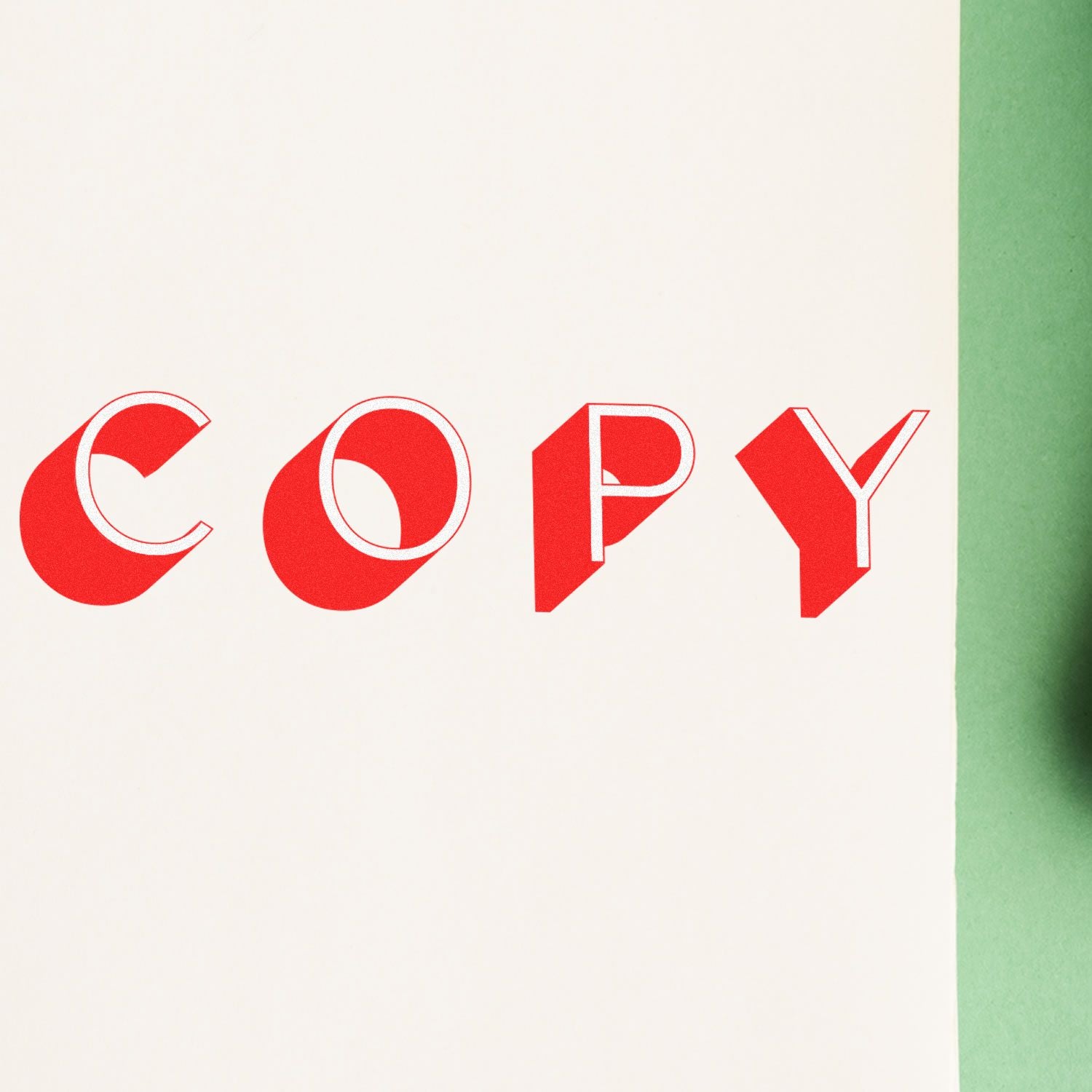 Large Pre-Inked Shadow Copy Stamp imprinting the word 'COPY' in bold red letters on a white and green background.