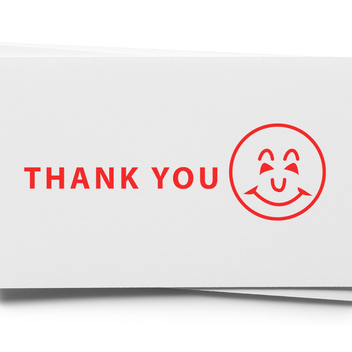 Large Self-Inking Thank You with Smiley Stamp In Use Photo