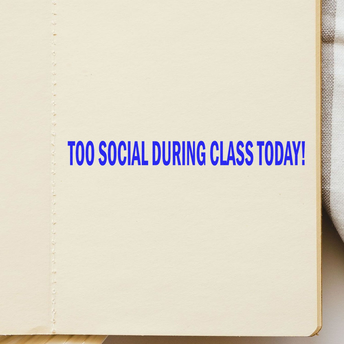 Too Social During Class Today Rubber Stamp In Use Photo
