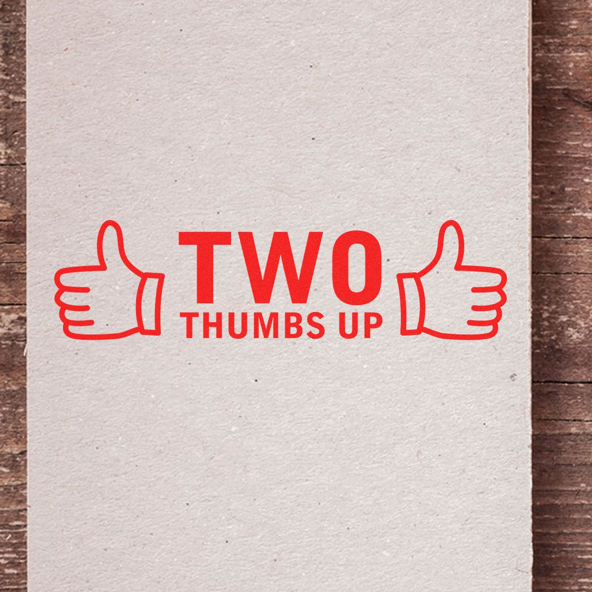 Large Two Thumbs Up with Thumb Icon Rubber Stamp In Use Photo