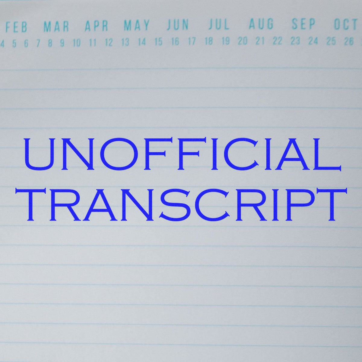 Large Self-Inking Unofficial Transcript Stamp In Use Photo